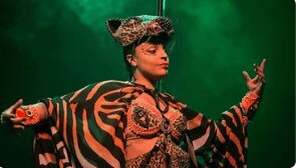 Susi Alves representando a África no Festival Gaúcho de Pole Dance e Artes